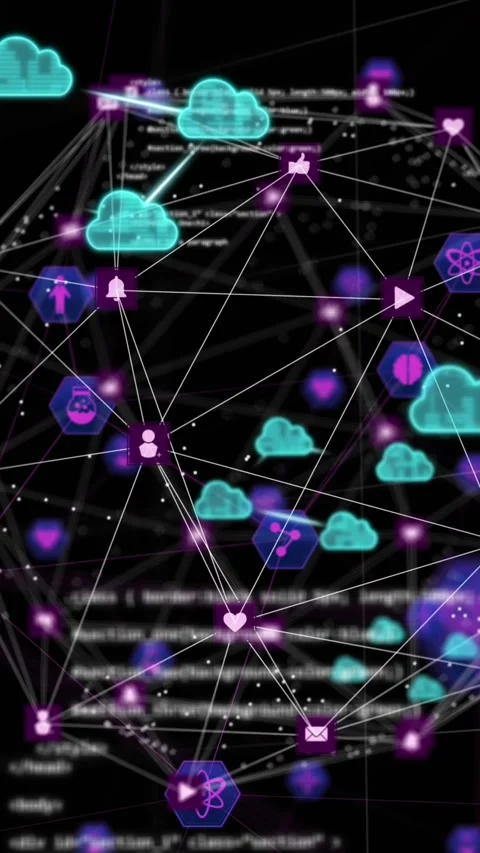 Animation of cloud icons and data processing over globe Stock Footage 342643206