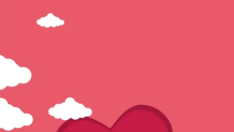 Animation of cloud with love and write Valentine day on the rainbow Video stock 99723421