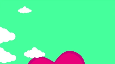 Animation of cloud with love and write Valentine day on the rainbow Stock Footage 99723431