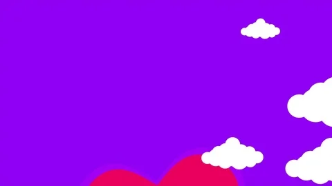 Animation of cloud with love and write Valentine day on the rainbow Stockbeeldmateriaal 99723446