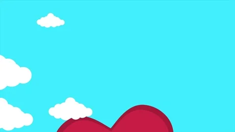 Animation of cloud with love and write Valentine day on the rainbow Stock Footage 99723455
