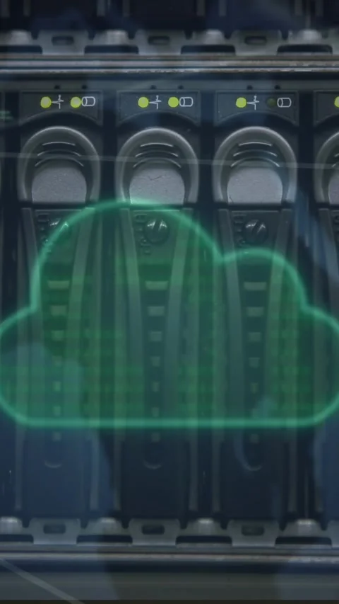 Animation of cloud, network of connections and data processing over computer Stock Footage 319513887