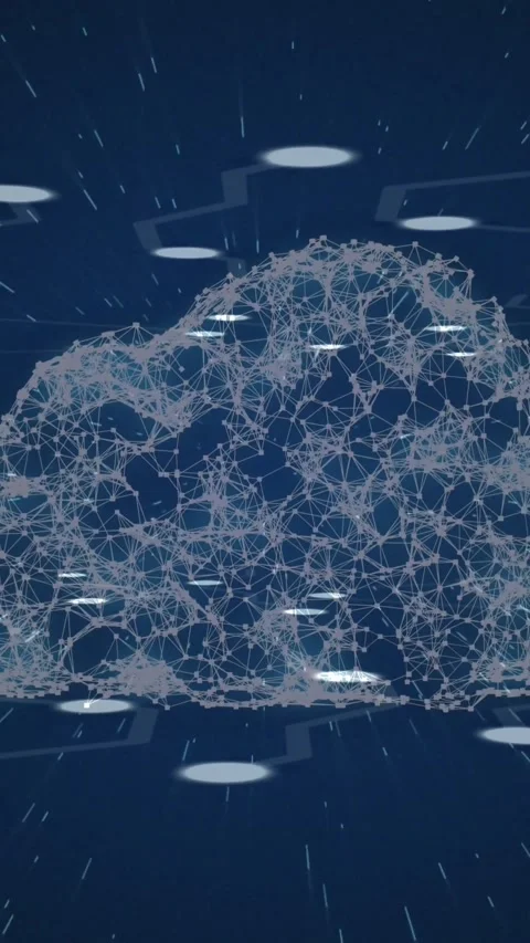 Animation of cloud network of connections over digital screen 库存影片 341658302
