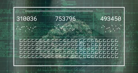 Animation of cloud, padlock and data processing over computer servers Stock Footage 330475605