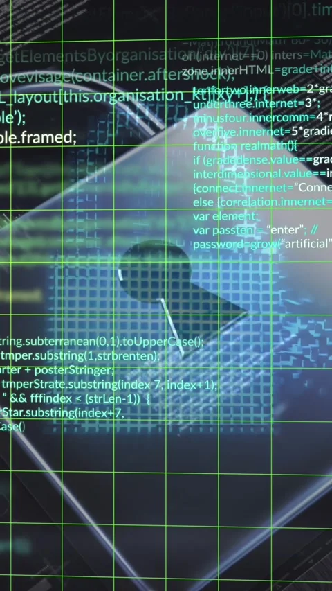 Animation of cloud, padlocks and computer language over black background Stock Footage 321039559