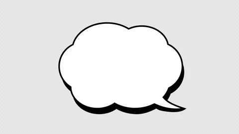Animation of a cloud-shaped speech bubble appearing on transparent background Stock Footage 347334079