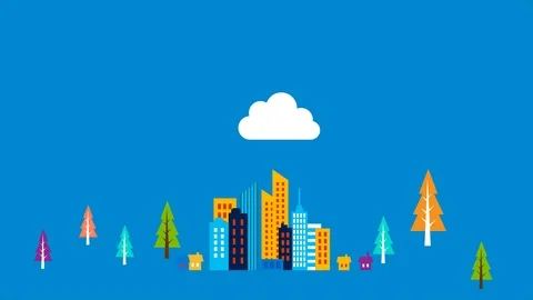 Animation of cloud system technology. Stock Footage 106275995