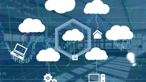 Animation of clouds with growing number ... | Stock Video | Pond5
