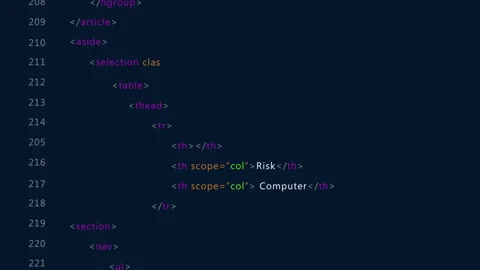 Animation of coding processing on interface with black background Stock Footage 264471686