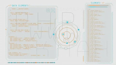 Animation of the coding in windows HUD interface. Stock Footage 160696818