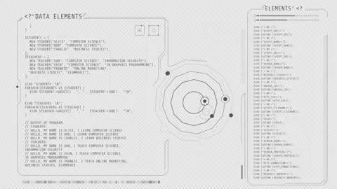 Animation of the coding in windows HUD interface. Stock Footage 233372541
