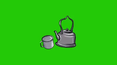 Animation of coffee on green background 库存影片 332209721