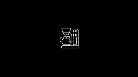 Animation of a coffee icon on  black background,Coffee with great topping d.. Video stock 296868068