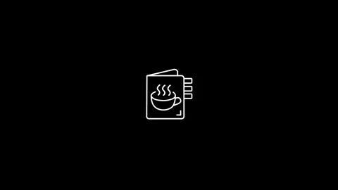 Animation of a coffee icon on  black background,Coffee with great topping d.. Video stock 296868072