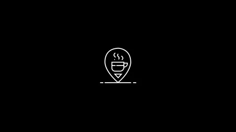 Animation of a coffee icon on  black background,Coffee with great topping d.. Video stock 296868073
