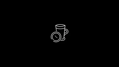 Animation of a coffee icon on  black background,Coffee with great topping d.. Stock Footage 296868081