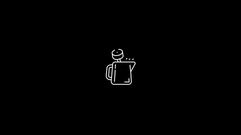 Animation of a coffee icon on  black background,Coffee with great topping d.. Stock Footage 296868091