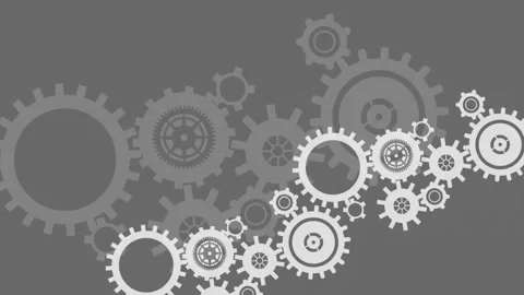Animation of cogs moving on green background Stock Footage 265559663