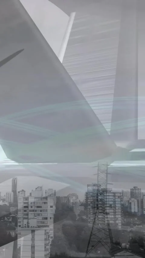 Animation of cogs spinning over cityscape Vídeo Stock 344783165
