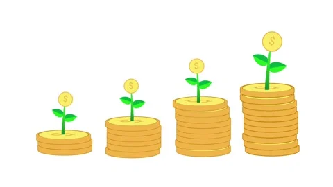 Animation of coin stacks growing. Stock-Footage 316763702