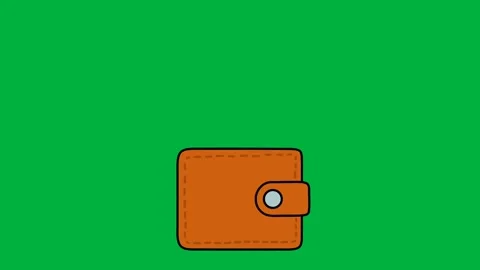 Animation of coins in a wallet on a green background Stock Footage 318658155