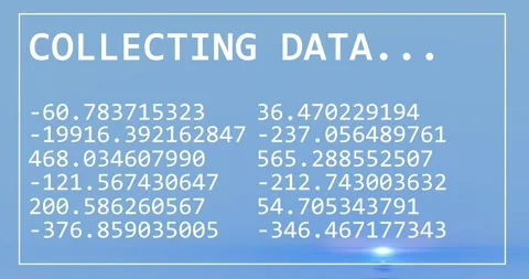 Animation of collecting data text with numbers changing on blue background Stock Footage 257192468