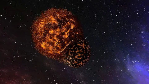 Animation colliding planets Stock Footage 102014949