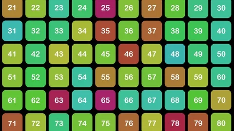 Animation of color changing squares with numbers Stock Footage 86810669