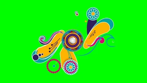 Animation. Color pattern. Green background. Stock Footage 101059468