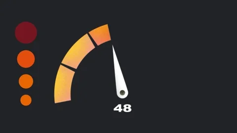 Animation of a color speedometer on a black background Stock Footage 279432691