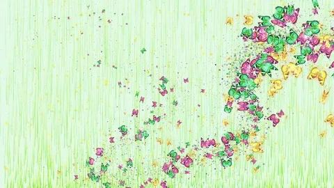 Animation of colored butterflies Stock Footage 73028404
