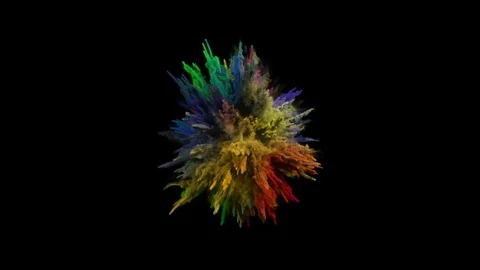 Animation of a colored explosion of a powder. 3D rendering. Stock Footage 83044767