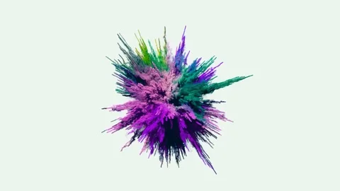 Animation of a colored explosion of a powder. 3D rendering. Stock Footage 83407963