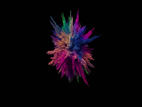Animation of a colored explosion of a powderl. 3D rendering. Stock Footage 83110677