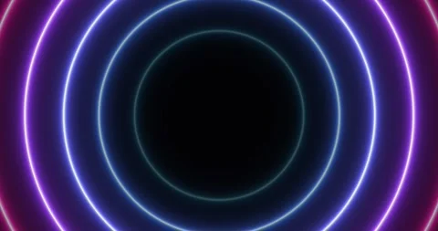 Animation of colored neon LED circles abstract futuristic hi-tech motion Stock Footage 246489076