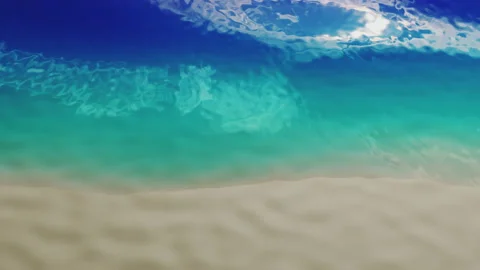 Animation of colored waves of the sea in summer Stock Footage 150420691