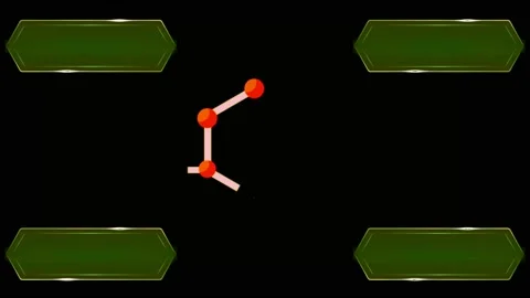 Animation colorful atomic structure science object on black background. Video stock 218423329