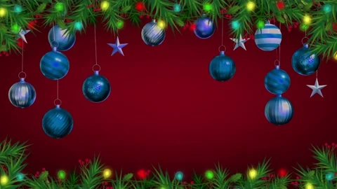 Animation colorful balls on red background. Stock Footage 221217423