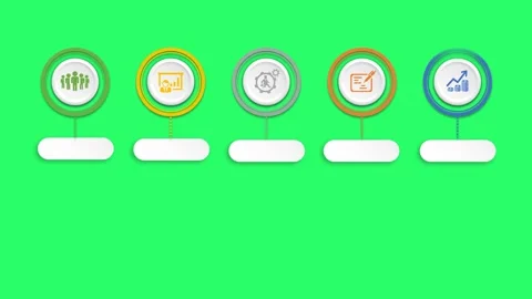 Animation colorful blank shape 5 step for design infographic time line template. Stock Footage 279753880
