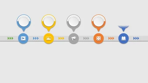 Animation colorful blank shape 5 step for design infographic time line template. Stock Footage 280638103