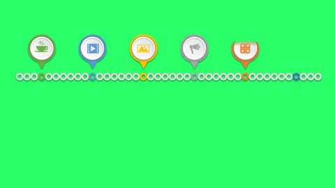 Animation colorful blank shape 6 step for design infographic time line template. Stock Footage 279757024
