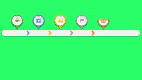 Animation colorful blank shape 6 step for design infographic time line template. Stock Footage 279760738