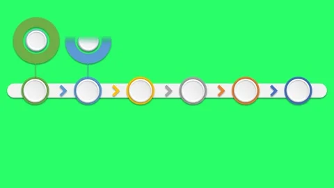 Animation colorful blank shape 6 step for design infographic time line template. Stock Footage 280492575