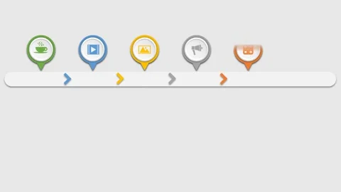 Animation colorful blank shape 6 step for design infographic time line template. Stock Footage 280638043