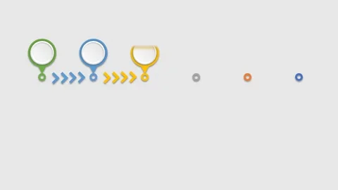 Animation colorful blank shape 6 step for design infographic time line template. Stock Footage 280638053