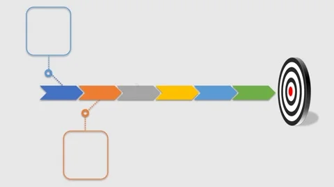 Animation colorful blank shape 6 step for design infographic time line template. Stock Footage 280638055