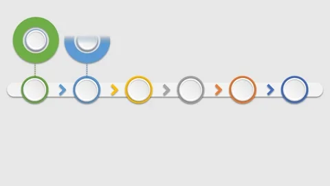 Animation colorful blank shape 6 step for design infographic time line template. Stock Footage 280638139