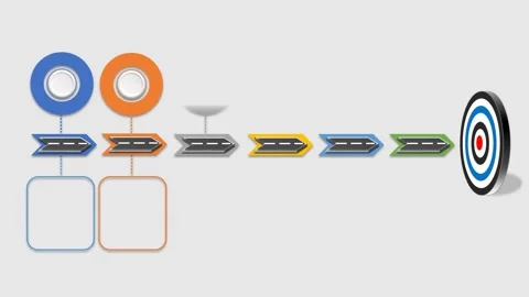 Animation colorful blank shape 6 step for design infographic time line template. Stock Footage 280638146