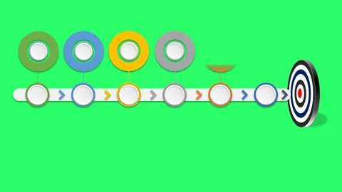 Animation colorful blank shape 6 step for design infographic time line template. Stock Footage 282565744