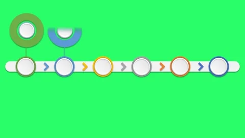 Animation colorful blank shape 6 step for design infographic time line template. Stock Footage 282565773